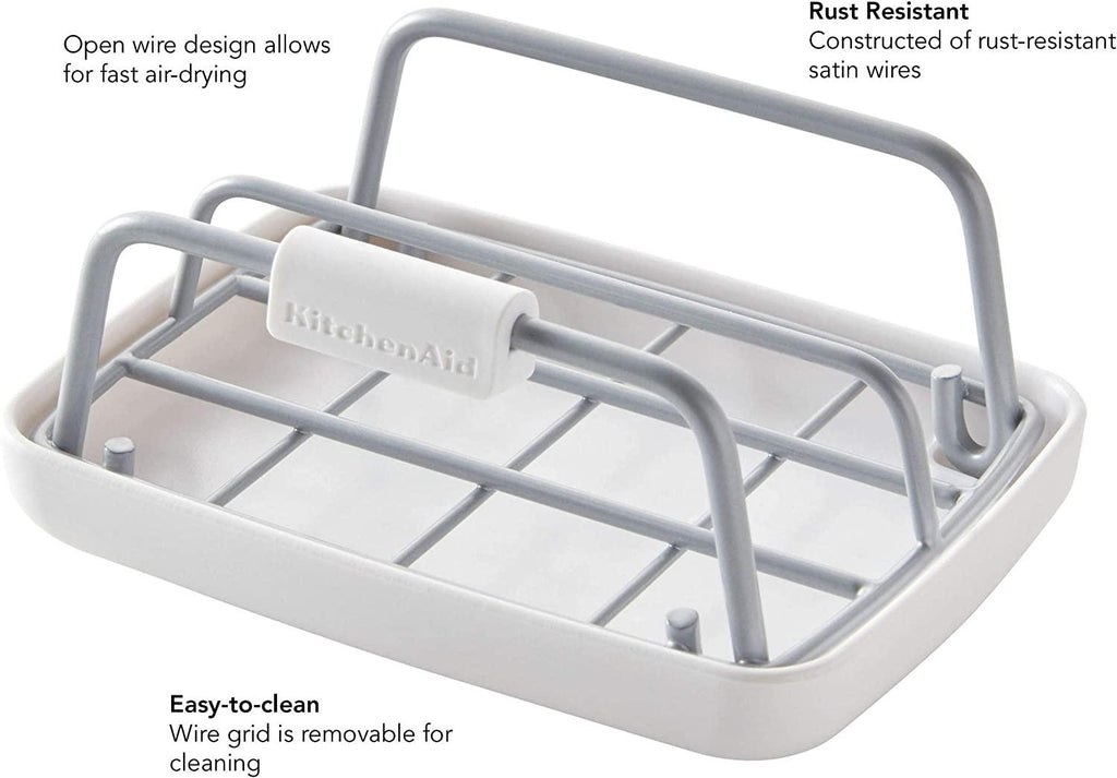 KitchenAid Stainless Steel Sponge Holder, one size, White