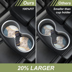 Nipichsha Car Cup Holder Coasters, Car Coasters for Cup Holders, 2 Pack Anti Slip Insert Coasters, Rubber Car Cup Mat with A Finger Notch, Cute Car Interior Accessories for Women Men(Simple Gray)