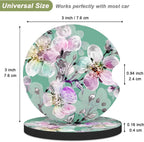 Nipichsha Car Cup Holder Coasters, Car Coasters for Cup Holders, 2 Pack Anti Slip Insert Coasters, Rubber Car Cup Mat with A Finger Notch, Cute Car Interior Accessories for Women Men(Plum Flower)