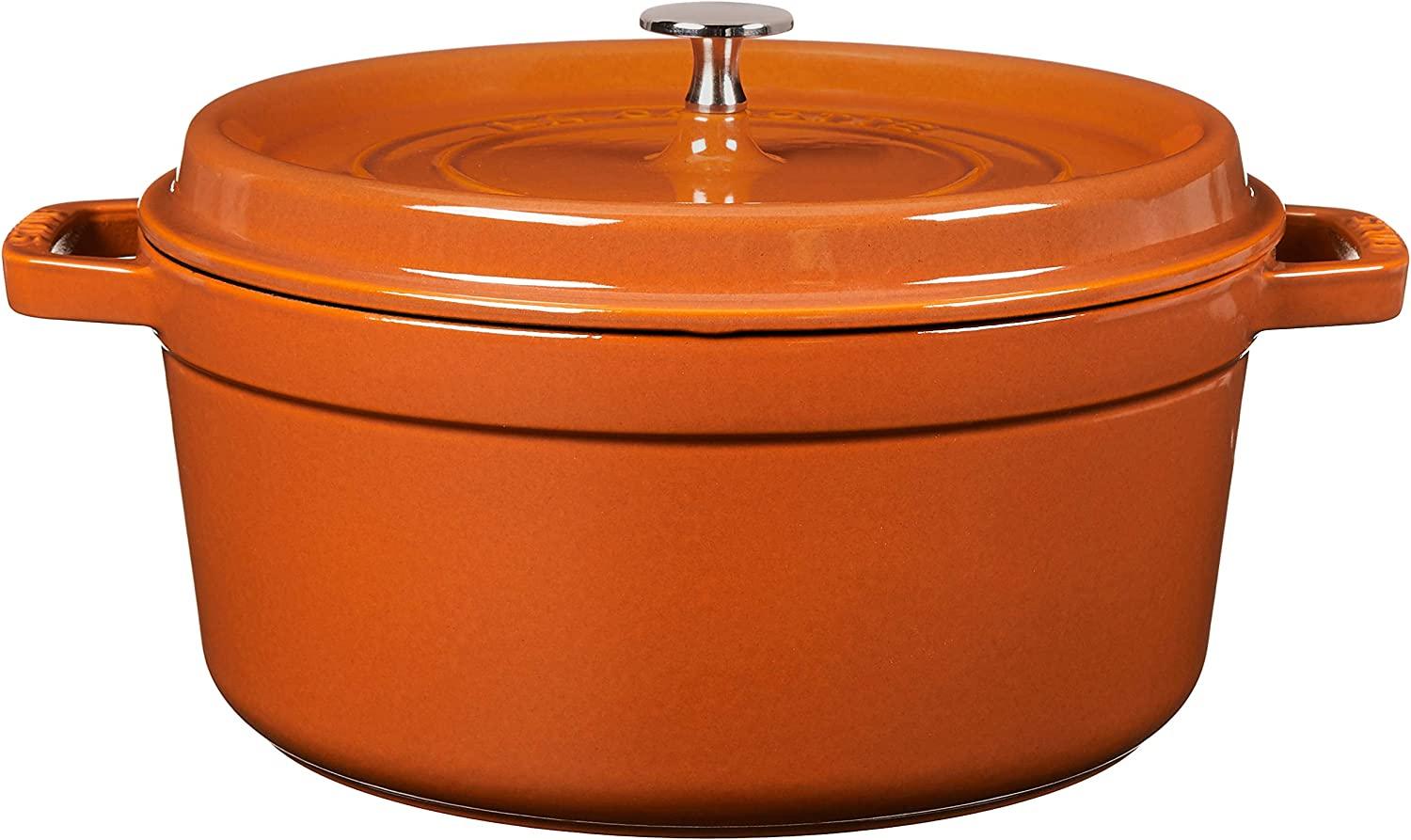 Staub Cast Iron 5.5-qt Round Cocotte - Burnt Orange, Made in France