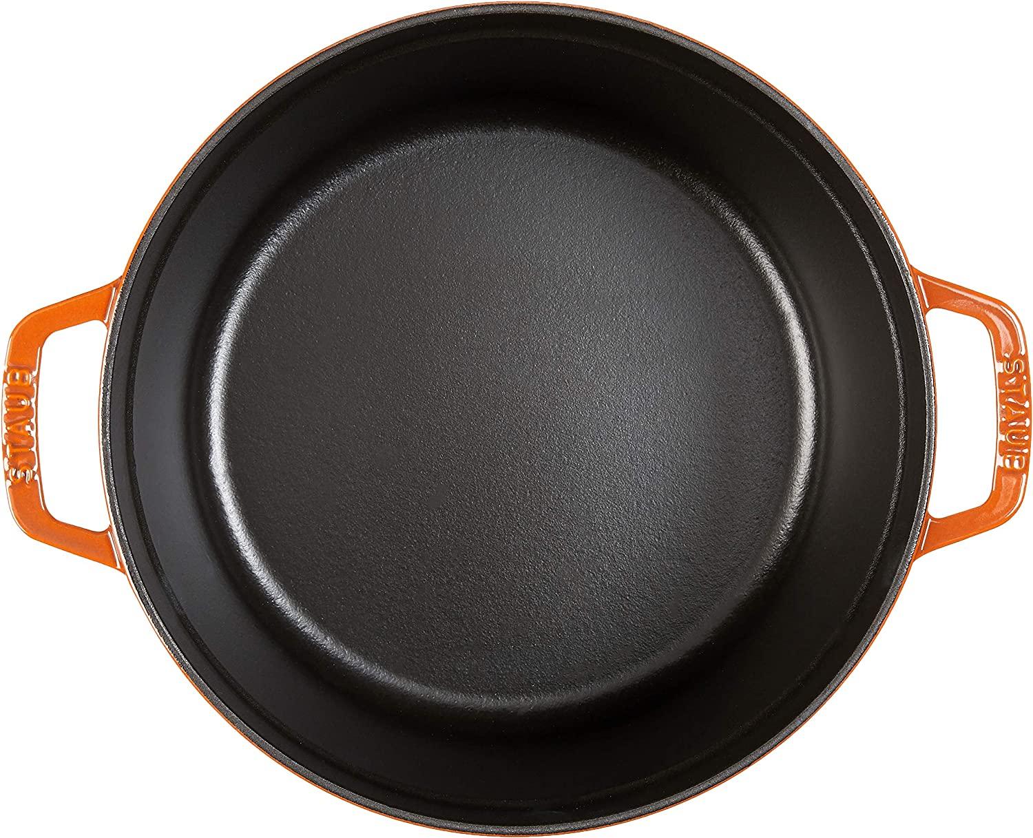 Staub Cast Iron 5.5-qt Round Cocotte - Burnt Orange, Made in France