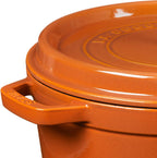Staub Cast Iron 5.5-qt Round Cocotte - Burnt Orange, Made in France