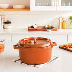 Staub Cast Iron 5.5-qt Round Cocotte - Burnt Orange, Made in France