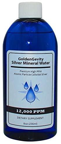 12000 PPM Atomic Particle Colloidal Silver (8 oz.) 1200 Times More PPM Than Other Products - Trace Mineral Colloidal Silver - Pure Mineral Supplement - High PPM Colloidal Silver