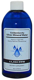 12000 PPM Atomic Particle Colloidal Silver (8 oz.) 1200 Times More PPM Than Other Products - Trace Mineral Colloidal Silver - Pure Mineral Supplement - High PPM Colloidal Silver