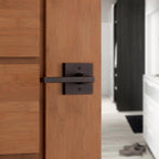 Halifax Square Venetian Bronze Privacy Bed/Bath Door Lever