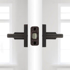 Halifax Square Venetian Bronze Privacy Bed/Bath Door Lever
