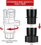 Cup Holder Expander for Car with Car Coasters 4 pcs,THIS HILL 2 in 1 Multifunctional Car Cup Holder Extender Adapter with Adjustable Base for Snack Bottles Cups Drinks,Non-Slip