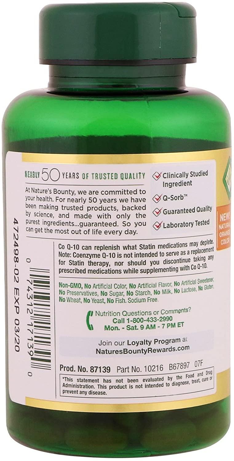 Nature's Bounty Co Q-10 200 mg Rapid Release Softgels Supports Cadiovascular Health 80 Ea (Pack of 8)