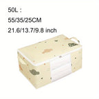 LarCapacity Clothes StoraBag Organizer With Reinforced Handle, Suitable For Blankets, Bedding, Foldable With Sturdy Zipper, Clear Window Christmas, Halloween, Thanksgiving Gift