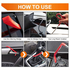 14PCS Car Tool Kit: Roadside Emergency Kit with Long Reach Grabber, Air WedBag Pump, Non-Marring Wed&amp; Carrying Bag - Essential Automotive Kit!