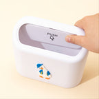 Cute Cartoon Car Trash Can With Flip-top Lid - Keep Your Car Clean And Tidy!