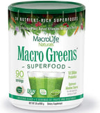 MacroLife Naturals Macro Greens 5ct Survival Bundle - 38 Superfood Powder, Antioxidant-Herbal Blend, Non-GMO Vegan, Immune - 4 x 30oz (360 Servings) + 12 Packet Travel Box