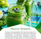MacroLife Naturals Macro Greens 5ct Survival Bundle - 38 Superfood Powder, Antioxidant-Herbal Blend, Non-GMO Vegan, Immune - 4 x 30oz (360 Servings) + 12 Packet Travel Box