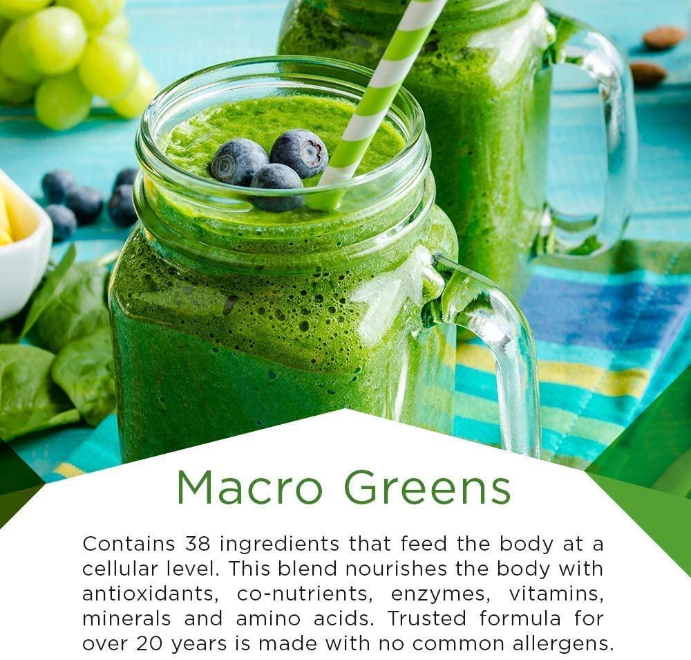 MacroLife Naturals Macro Greens 5ct Survival Bundle - 38 Superfood Powder, Antioxidant-Herbal Blend, Non-GMO Vegan, Immune - 4 x 30oz (360 Servings) + 12 Packet Travel Box