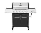 5-Burner Propane Gas Grill with Side Burner Wheels BBQ Outdoor