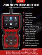 V519 Custom Universal Car OBD II Diagnostic Scanner Car Fault Detector Diagnostic Scanner