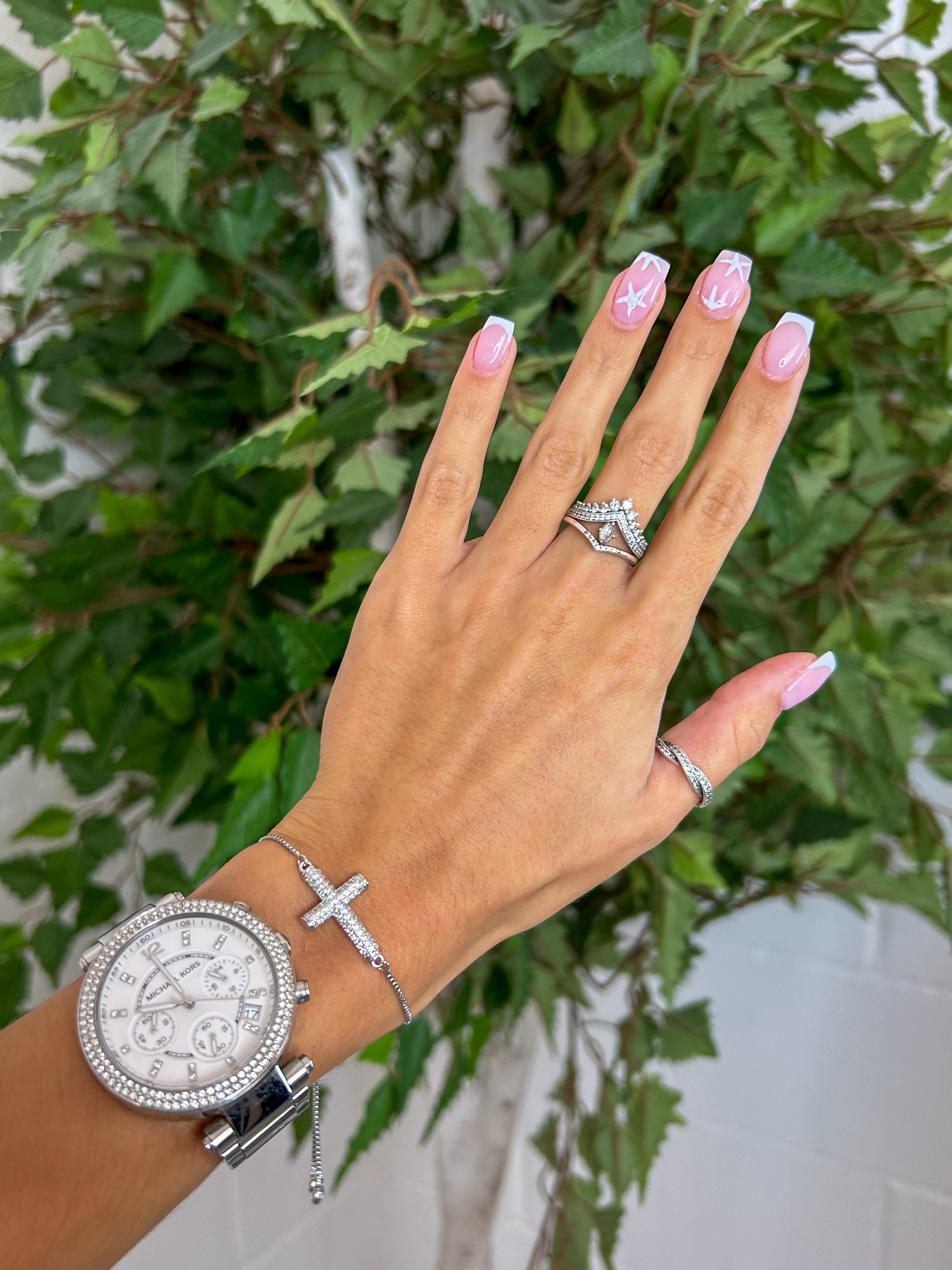 Diamante Cross Adjustable Bracelet (2 Colours)