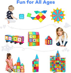 Creative Magnetic Building Blocks Set - 100 Pieces, Preschool STEM Educational Toy, Construction and Stacking Toy for Toddlers