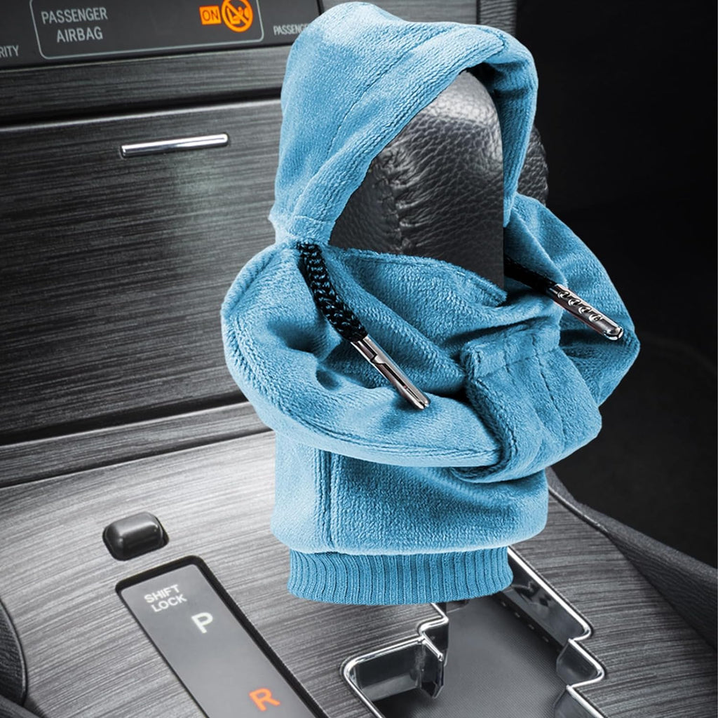 ZHSMS Gear Shift Cover, Universal Shift Knob Cover, Funny Sweater Hoodie for Gearshift, 4.7 Inch Car Shifter Stick Protector Decoration(Blue)