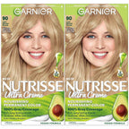 Garnier Hair Color Nutrisse Nourishing Creme, 90 Light Natural Blonde (Macadamia) Permanent Hair Dye, 2 Count (Packaging May Vary)