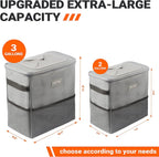 HOTOR Car Trash Can, 3-Gallon Ultra-Large Car Garbage Can, 100% Leakproof &amp; Waterproof Trash Can for Car, Multipurpose Car Trash Bin with Adjustable Straps, Magnetic Buckles, Mesh Pockets (Gray)