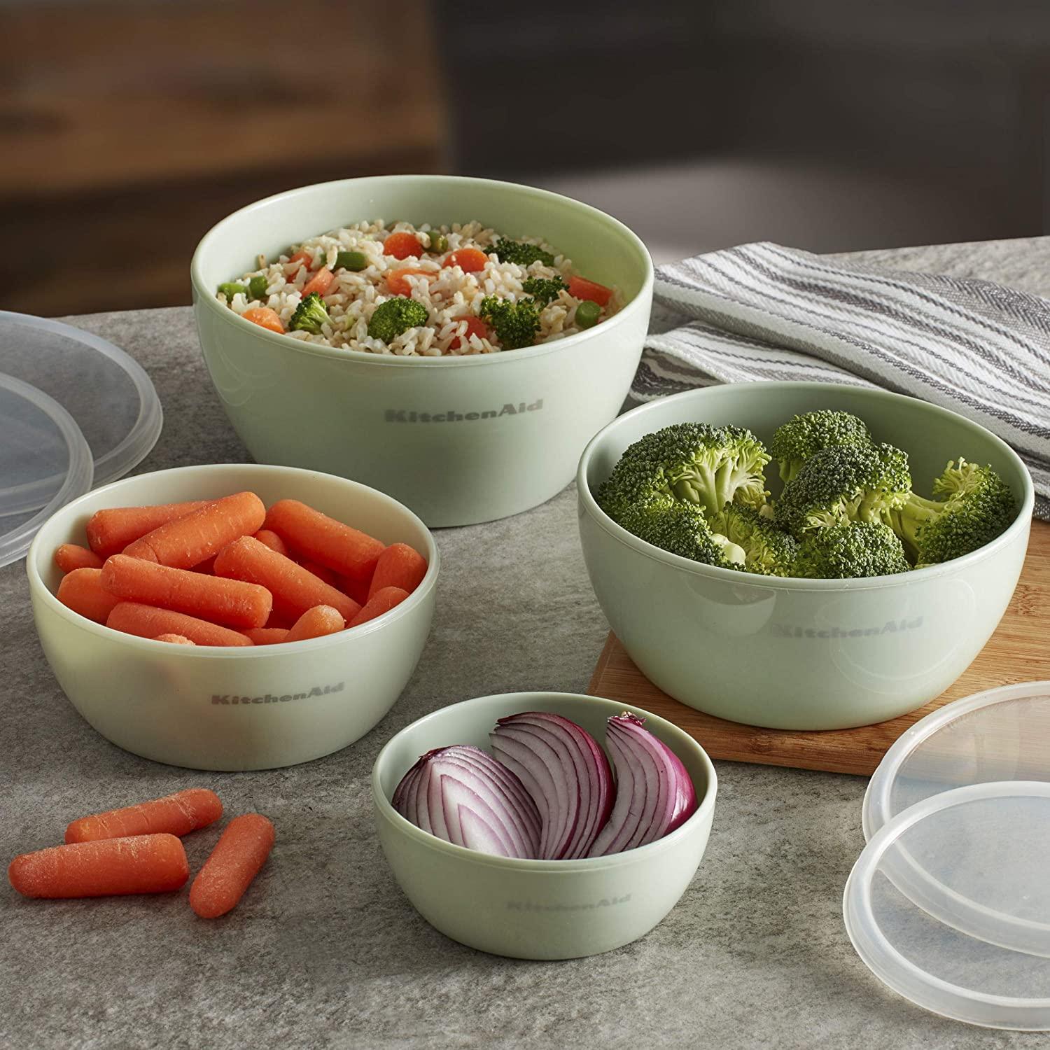 KitchenAid Prep Bowls with Lids, Set of 4, Pistachio