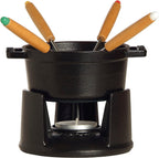 Staub Cast Iron 0.25-qt Mini Chocolate Fondue Set - Matte Black, Made in France