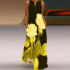 Fashion Printed Sleeveless V-neck Dress