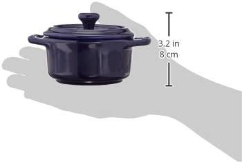 STAUB Ceramics Mini Round Cocotte Set, 3-piece, Dark Blue
