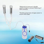 Electric MilMachine Kit, Portable  Steel Milker with 2 Pumps & Brush 2L Minitype Milker Machine for Goat Cow (100-240V)
