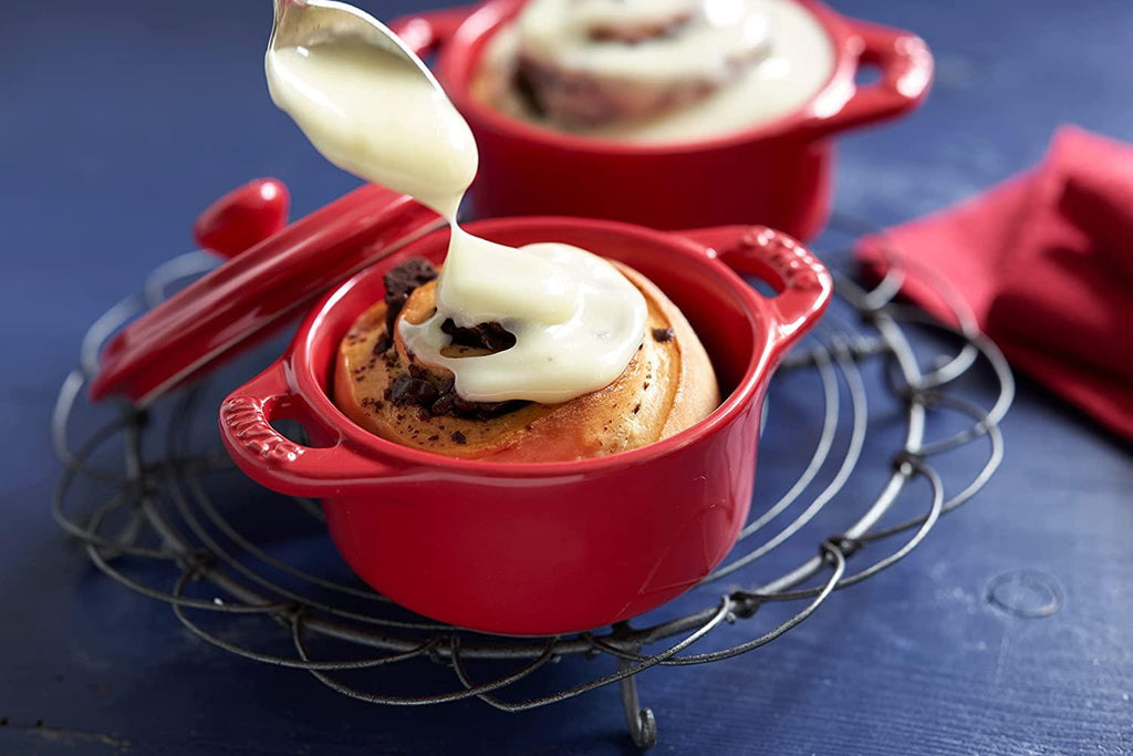 STAUB Ceramics Mini Round Cocotte Set, 3-piece, Cherry