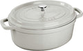 Staub Cast Iron 7-qt Oval Cocotte - White Truffle, Made in France
