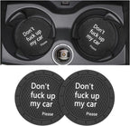 8sanlione 2 Pack Car Cup Holder Coasters, 2.75 Inch Non-Slip PVC Insert Cup Coaster, Anti-Scratch Auto Cup Mats for Women Men, Vehicle Interior Accessories Universal for Car, SUV, Truck (D Black/2PCS)