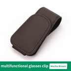 Car Visor Sunglass Holder, Magnetic PU Leather Glasses Eyeglass Hanger Clip For Car Sunglasses Holder And Ticket Card Clip For Car Visor Accessories