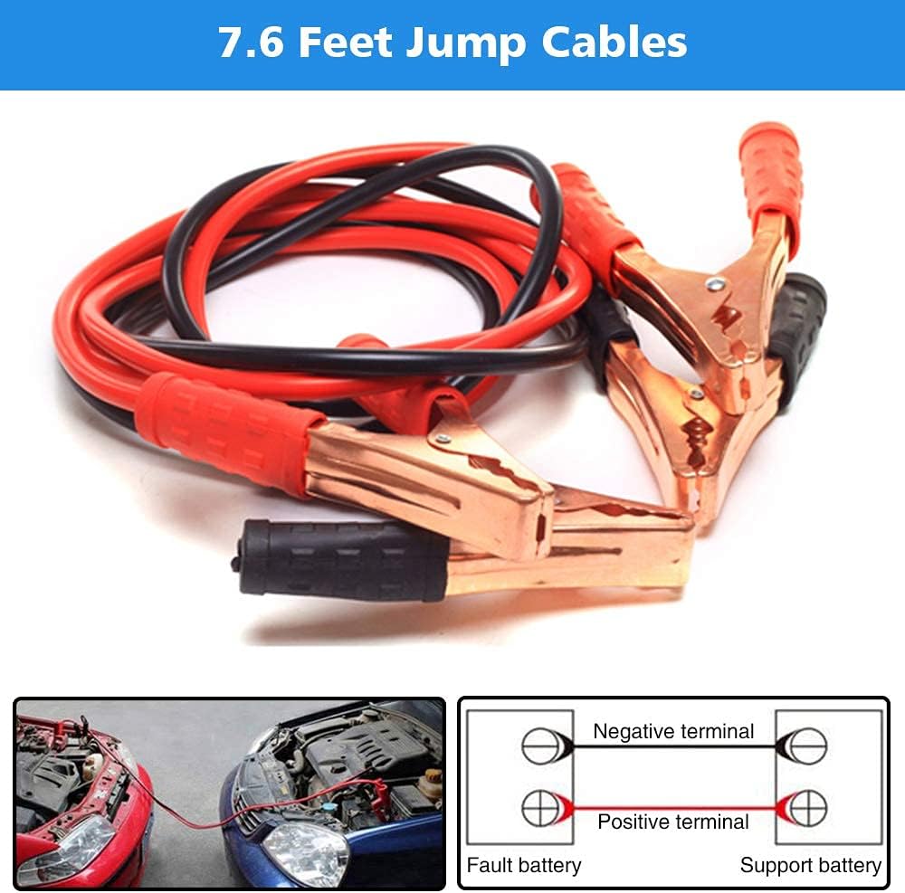 STDY Car Roadside Emergency Kit, Vehicle Truck Safety Road Side Assistance Kits Auto Accessory, with Jumper Cables, First Aid Kit, Tow Rope, Reflective Triangle, Tire Pressure Gauge, etc