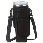 Water Bottle Carrier Bag with Phone Pocket for Stanley 40oz Tumbler with Handle Neoprene Water Bottle Holder Pouch with Adjustable Strap Bollus wit