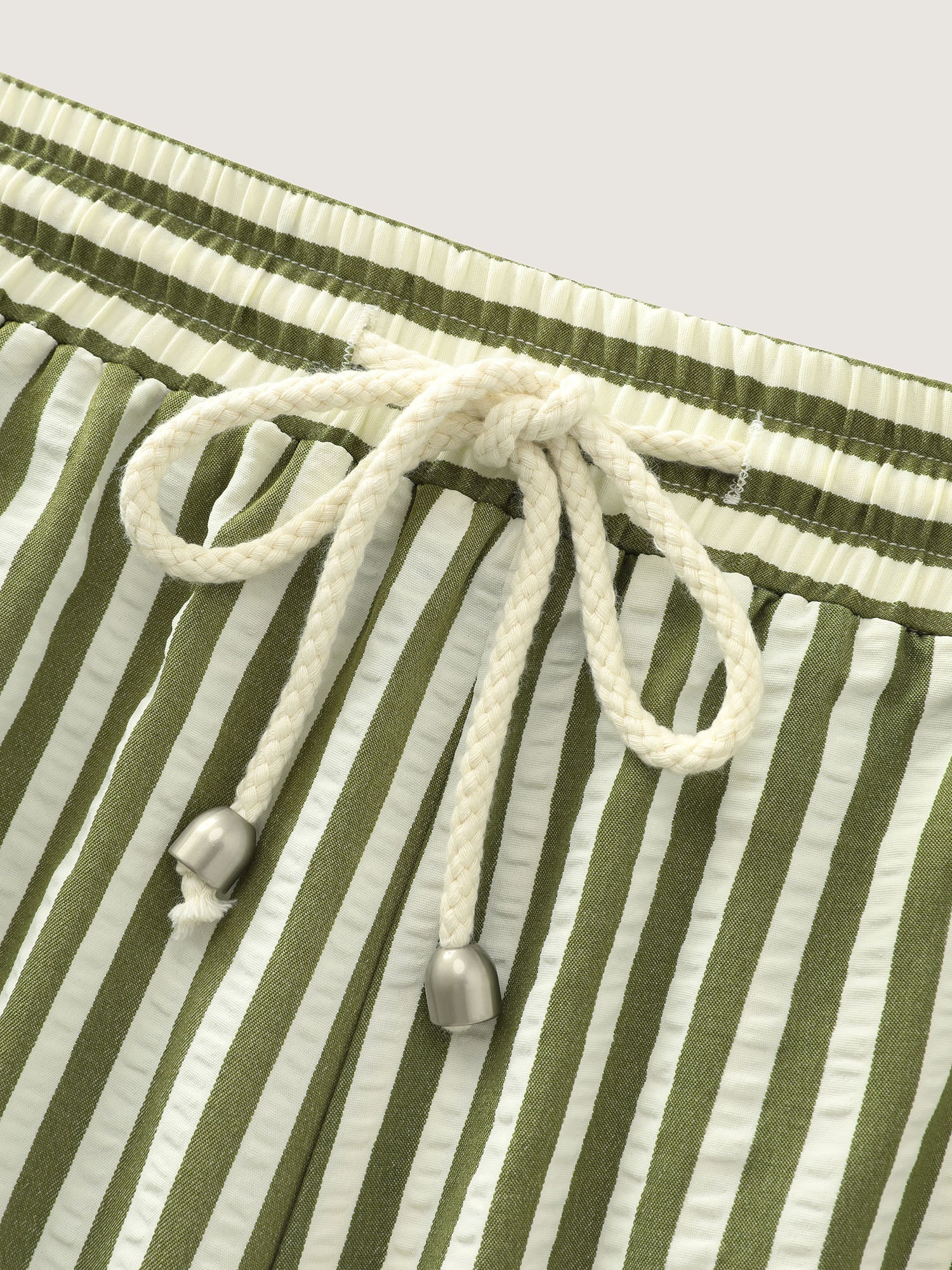 Striped Print Cuffed Hem Pants