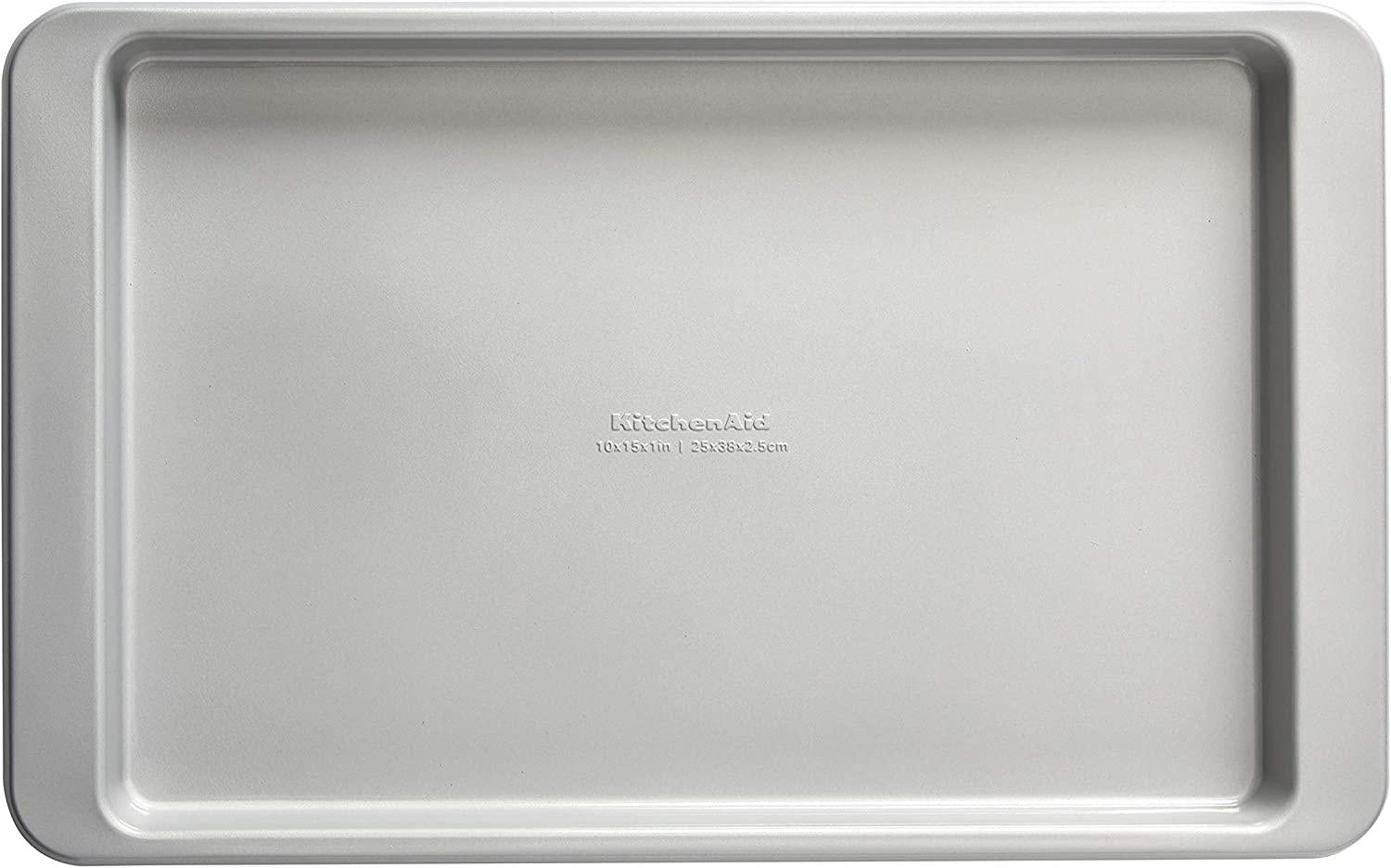 KitchenAid Nonstick Aluminized Steel Baking Sheet, 10x15-Inch, Silver