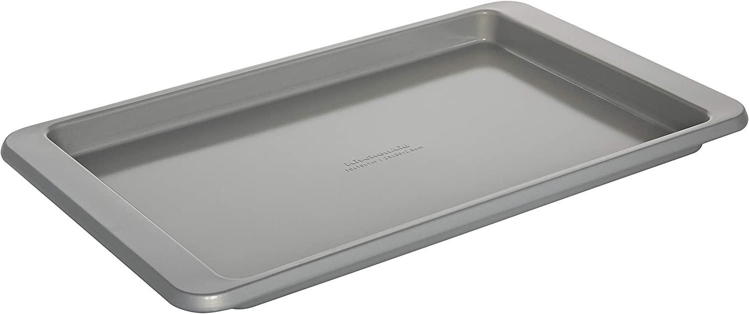 KitchenAid Nonstick Aluminized Steel Baking Sheet, 10x15-Inch, Silver