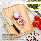 KitchenAid Classic Rubberwood Cutting Board with Perimeter Trench, Reversible Chopping Board, 11-inch x 14-Inch, Natural