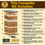 Hoover Hives 10 Frame Langstroth Beehive Dipped in Beeswax Includes Wooden Frames & Waxed Foundations (2 Deep Boxes, 1 Medium Box)(Fully Assembled)