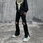 high street vintage washed knee ripped jeans