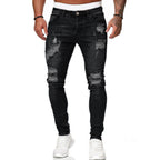 men's fashion washed hole jeans