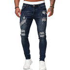 men's fashion washed hole jeans