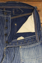 1920-1930s indigo wabash striped retro pants