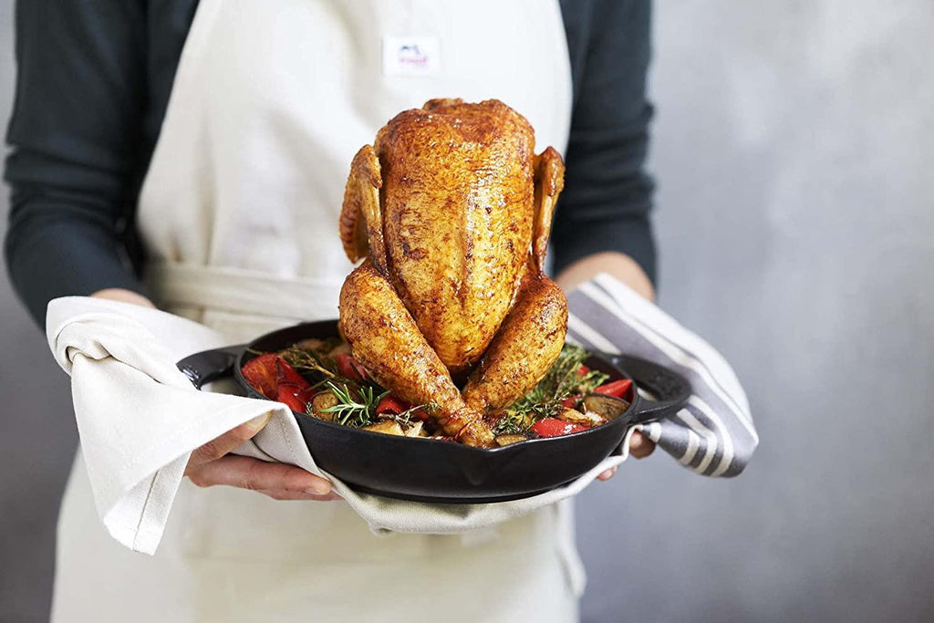 Staub Cast Iron 9.5-inch Vertical Chicken Roaster - Matte Black, Made in France
