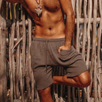 mens linen minimalist holiday shorts