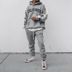 men california letter print drawstring waist sweatpants