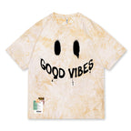 Spring/Summer Good Vibes Smiley Tie-dye T-shirt